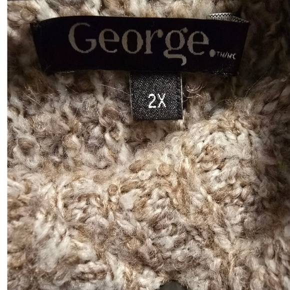 Tunic Style Short Sleeve Sweater Beige/Cream Knitted Plus Size 2X - Picture 5 of 6